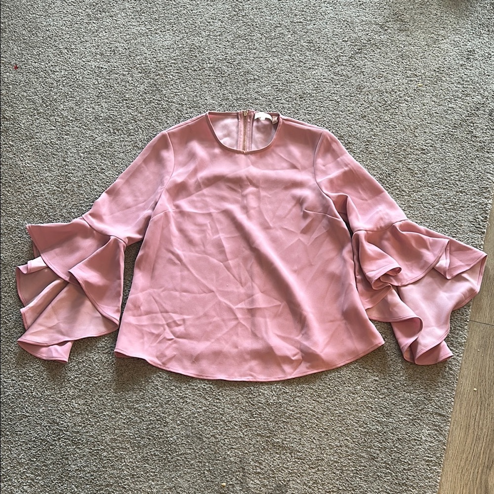 Ted Baker Pink Ruffled Boxy Blouse